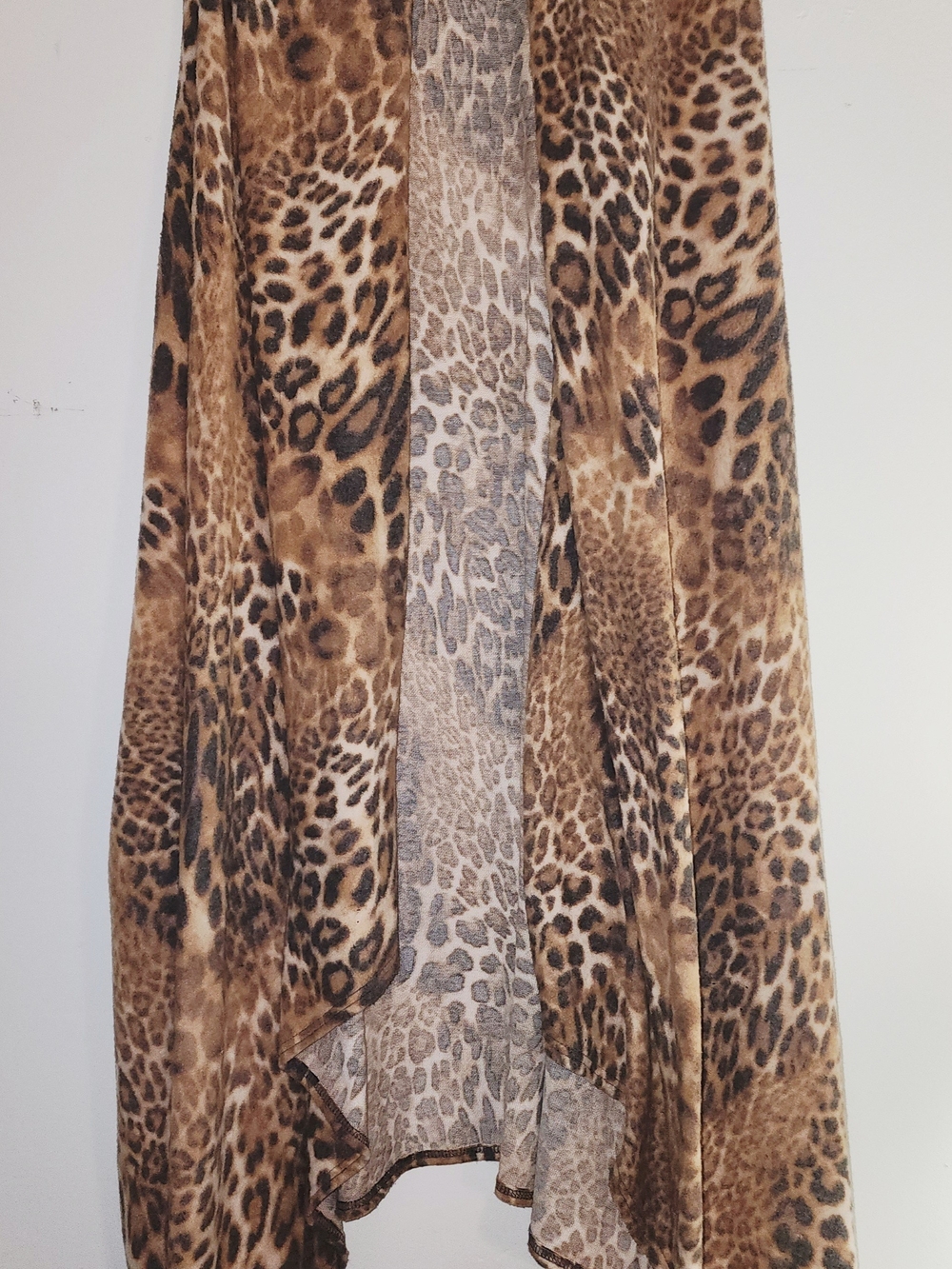 Haptics Animal Print Open Front Duster With Pockets - Brown Leopard